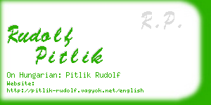 rudolf pitlik business card